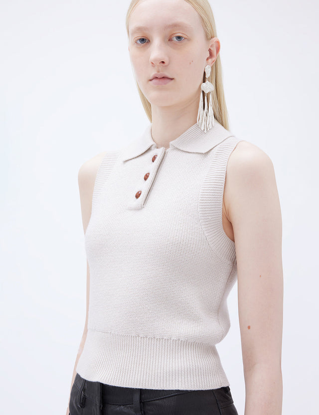 REMAIN Birger Christensen - Knitted Polo Top