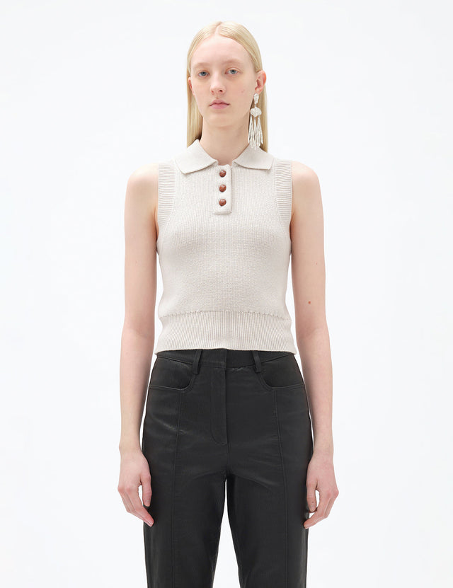 REMAIN Birger Christensen - Knitted Polo Top