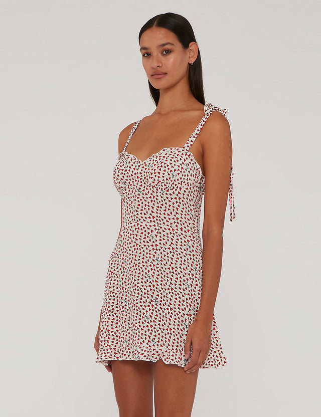 ROTATE Birger Christensen - Printed Mini Ruffle Dress