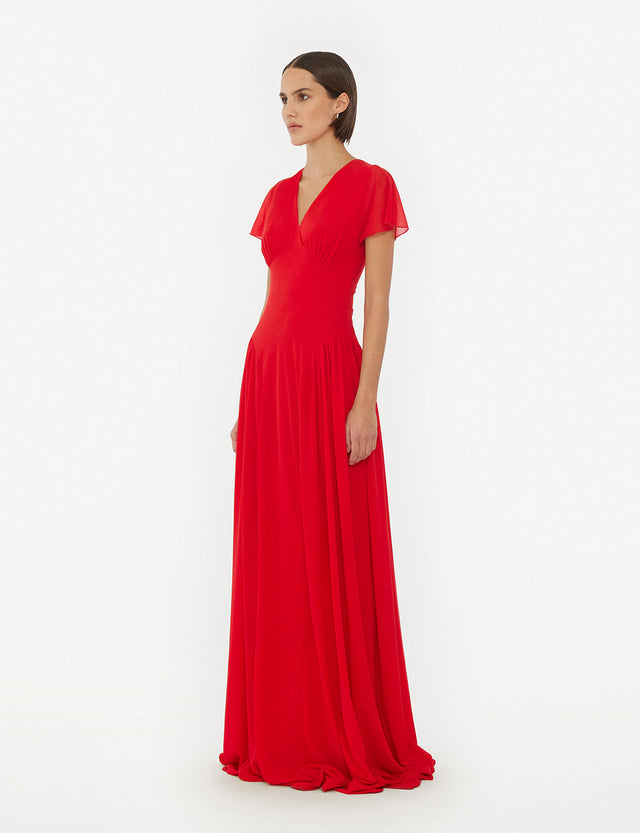ROTATE Birger Christensen - Maxi V-Neck Dress