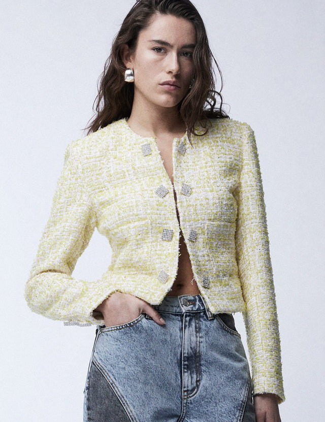 ROTATE Birger Christensen - Boucle Cropped Jacket
