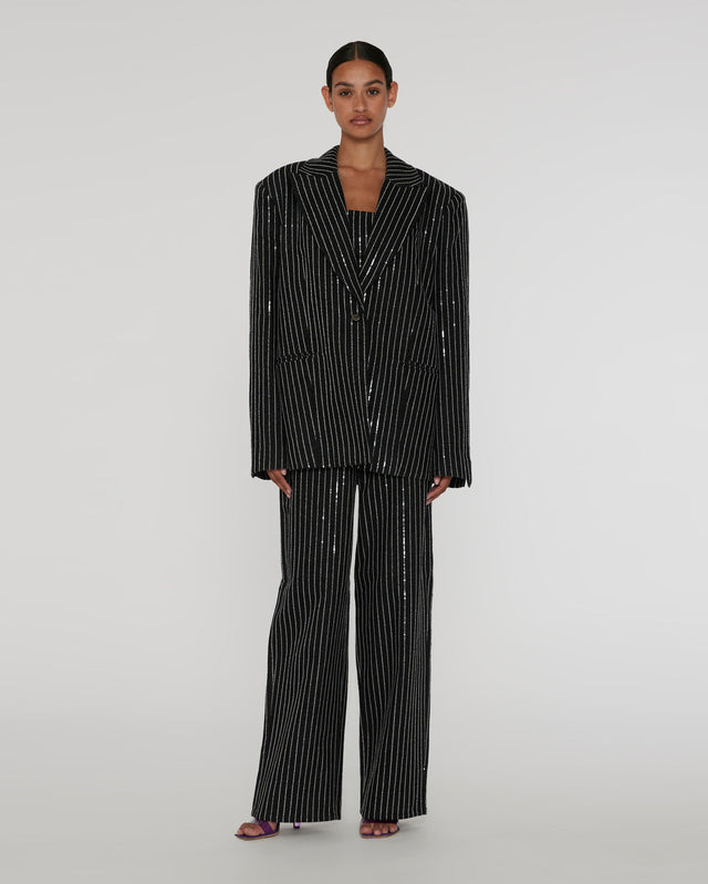 ROTATE Birger Christensen - Sequin Twill Wide Pants