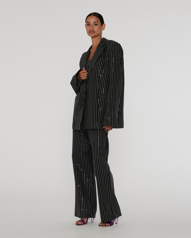 ROTATE Birger Christensen - Sequin Twill Wide Pants