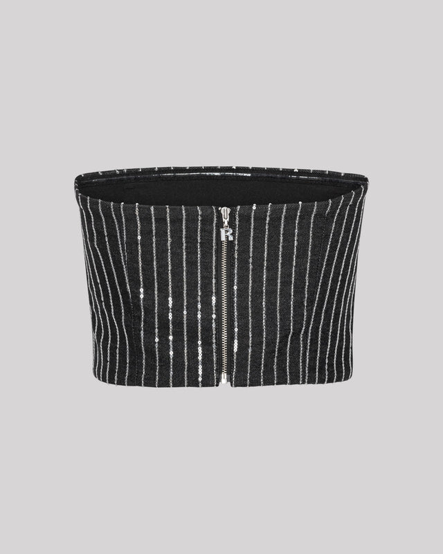 ROTATE Birger Christensen - Sequin Twill Crop Top