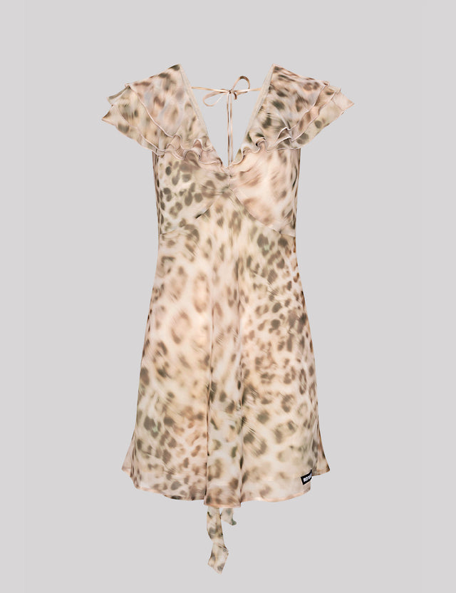 ROTATE Birger Christensen - Chiffon Mini Ruffle Dress