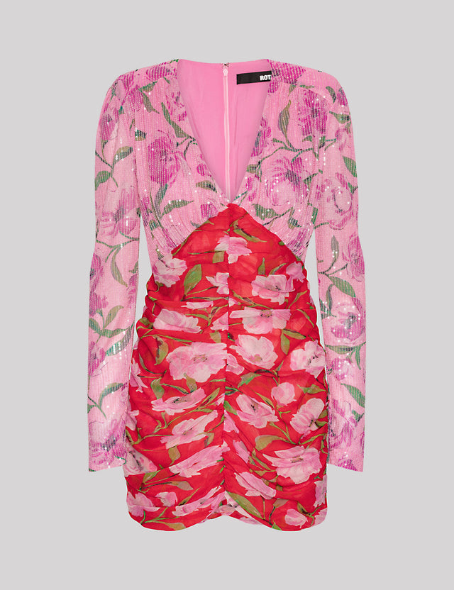 ROTATE Birger Christensen - Printed Mini Ls Dress